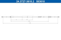 NEU - ATE 24.3727-3610.2 Seilzug, Feststellbremse FüR Renault