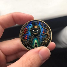 Moneda Conmemorativa Tema Muerte Gato Negro Memento Mori Moneda Desafío Estoico Moneda
