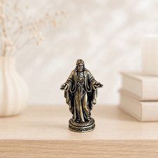 Vintage Metal Jesus Christ Figurine Religious...