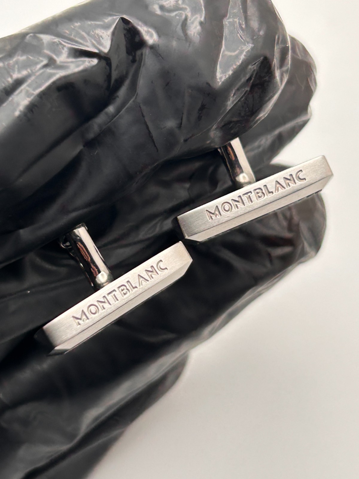 Montblanc Cufflinks Rectangular Rubber Inlay Star… - image 20