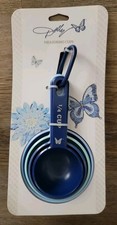 Dolly Parton Blue Nesting Set of 4 , 1/4, 1/3, 1/2 and 1 Cup Measuring Cups, NEW