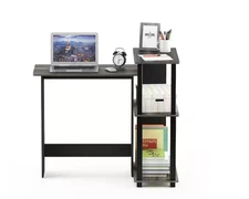 Furinno 38 in. Corner Americano/Stainless Steel Computer Desk with Open Storage