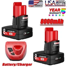 For Milwaukee 12V Battery For M12 LITHIUM Extended Capacity Battery/Charger RARA