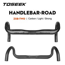 TOSEEK ZXB-TWO Full Carbon Road Handlebar — Matte Black, 380 400 420 17.32 in