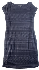 Banana Republic Lace Knee Length Vacation Dress Lined Womens L Minimalist NAVY