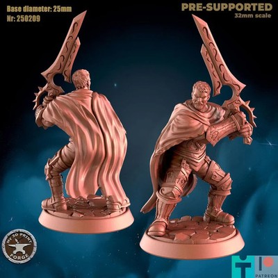 Warcraft Miniatures - Anduin Wrynn Older Attack Stance - My3DPrintForge