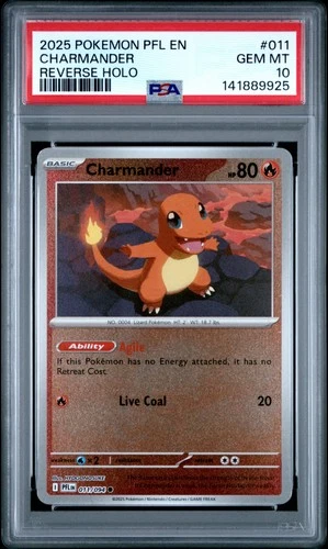2025 POKEMON PFL EN-PHANTASMAL FLAMES REVERSE HOLO #011 CHARMANDER PSA 10