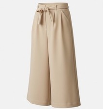 Anthropologie Pants 4 Womens Maeve Culottes Sand High Rise Wide Cropped Leg