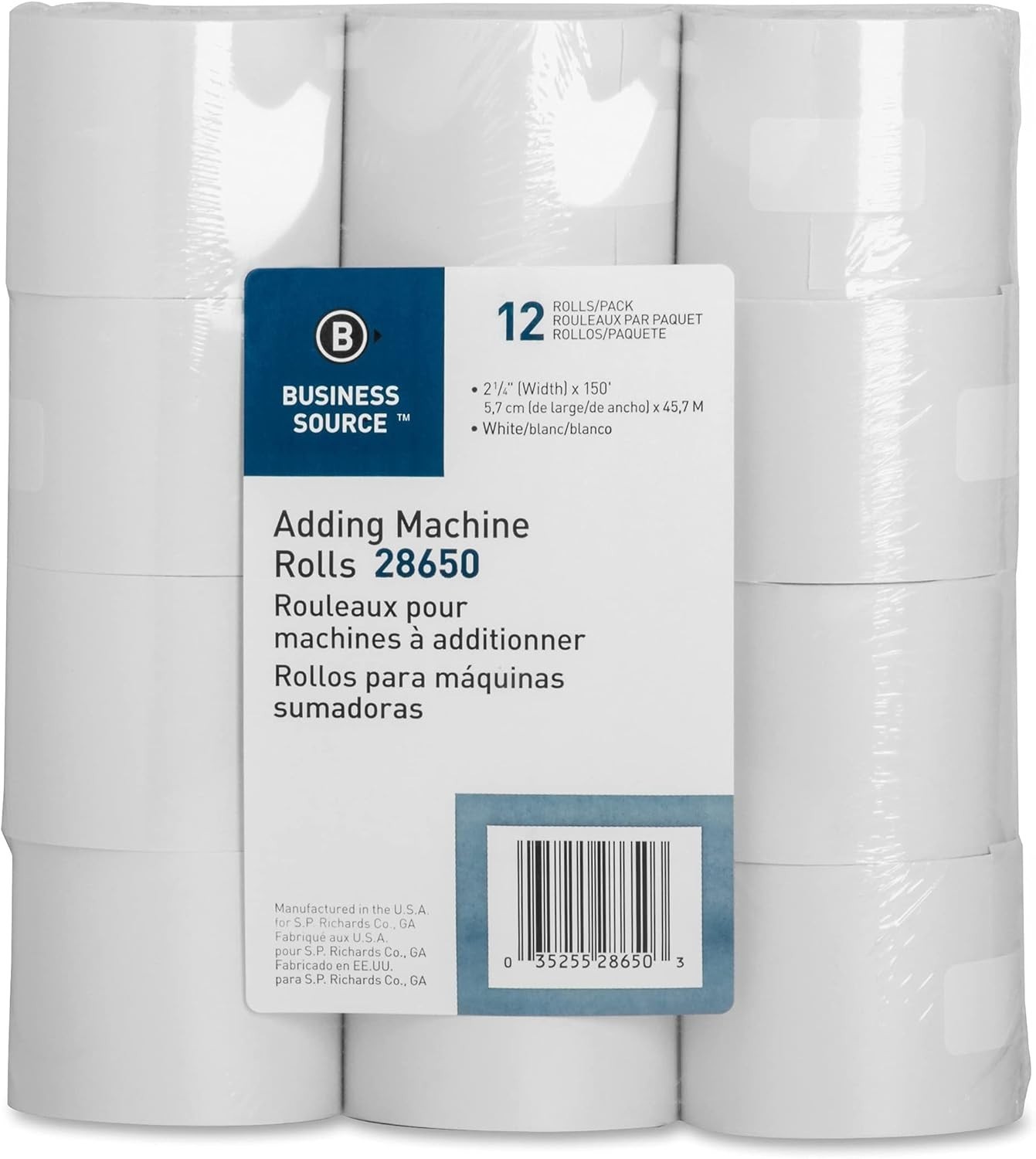 как выглядит White Receipt Paper Rolls for Cash Registers and Calculators - 150 Ft, 12 Pack фото