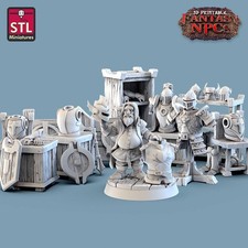 Juego de NPC Armor Merchant Seller | Escala de mesa | Miniatura D&D TTRPG | STL Minia