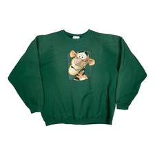 Vintage Disney Store Tigger Sweatshirt Mens XL Green Crewneck Fleece 90s USA