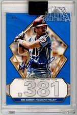 Mike Schmidt 2022 Topps Luminaries Hit Kings Blue Autograph Card #HK-MS 3/5