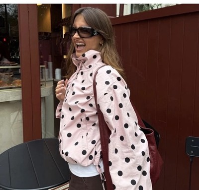 ZARA FW25/26 LIGHT PINK POLKA DOTS JACKET 4341/730/644 size M | eBay