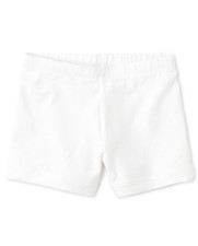 girls Basic Cartwheel School Uniform Shorts, White, 7 8 US