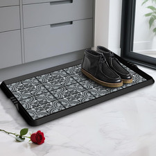 BEHERO Boot Tray Shoe Mat Decorative Patterned, Rubber Boot Matt Tray Indoor and