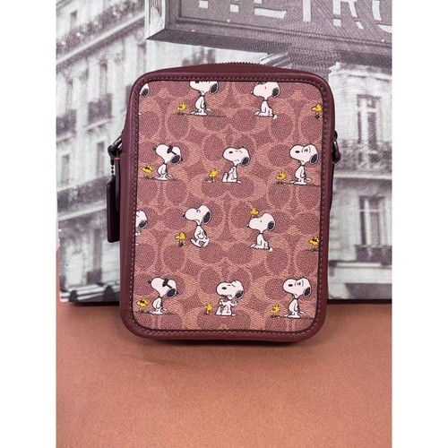Coach CBK48 Coach X Peanuts Sullivan Crossbody Bag Sig Snoopy Print IN Tan Multi - Picture 2 of 9