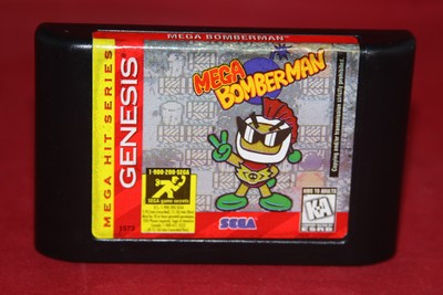 Mega Bomberman (Sega Genesis, 1995) Mega Hit Series, Authentic Game Cartridge