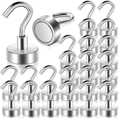 Magnethaken Neodym 24 Stück, Extra Stark 15kg, magnetisch, Küche, BBQ, Büro