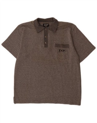 Joop Mens Polo Shirt Medium Grey Pinstripe Cotton DW27