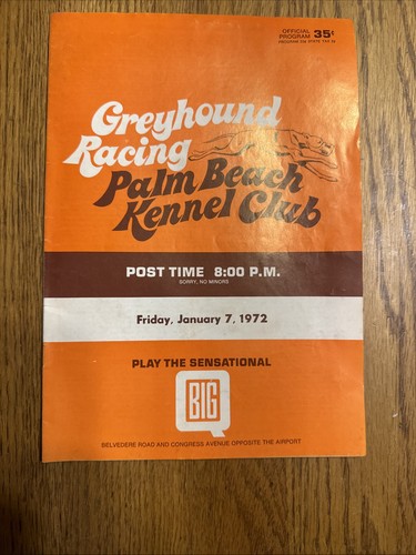 Palm Beach Kennel Club Program  Dog Racing HE'S MY MAN  Two Programs - Picture 8 of 17