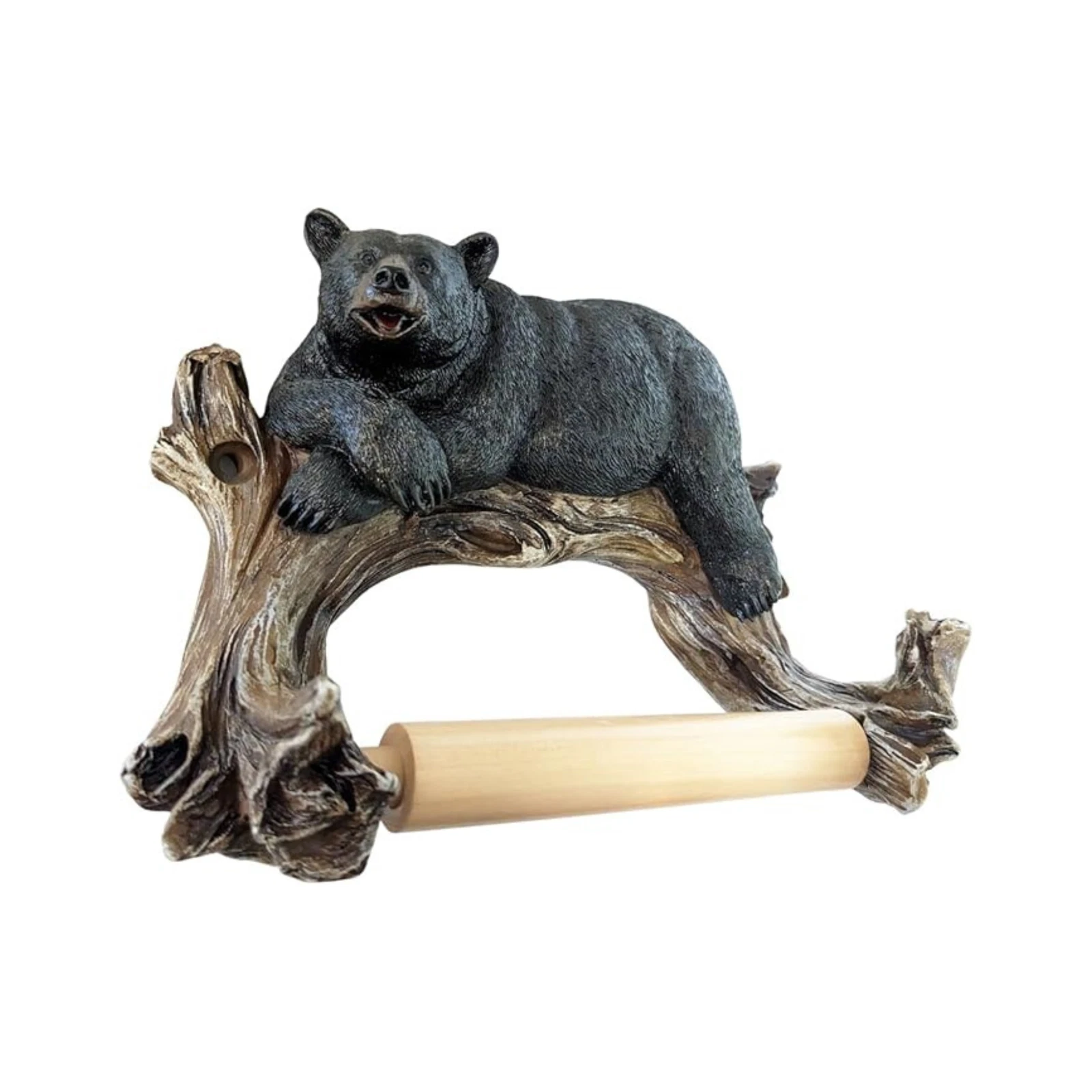 AMAJY Bear on Log Toilet Paper Holder