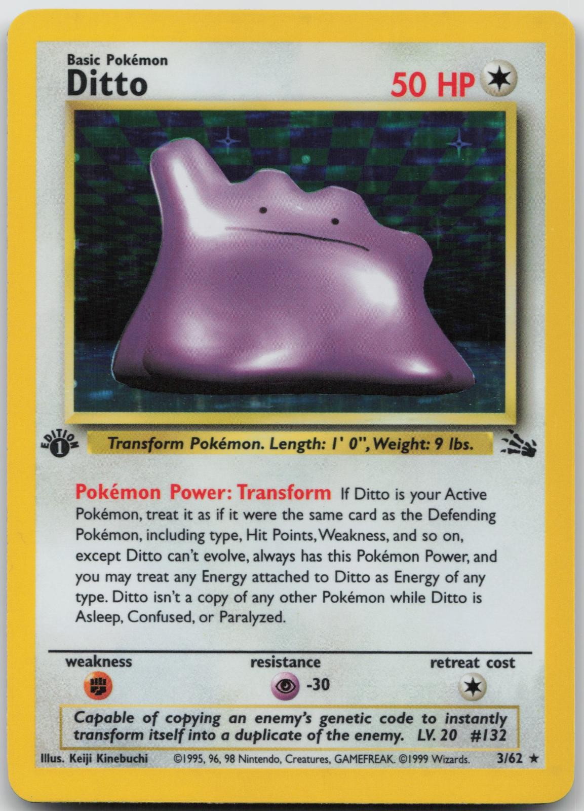 Ditto 1999 Fossil #03/62 1st Edition Holo Price Guide - Sports