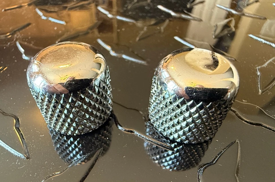 Schecter Van Nuys era Tele Style Chrome brass dome knobs - Image 2 of 4