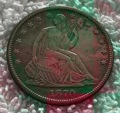 1870-S SEATED LIBERTY HALF DOLLAR Without Date Arrows With motto 50 cents VF*