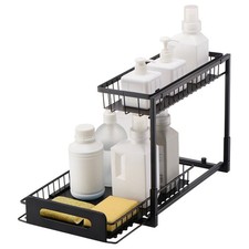 2-Tier 10.7"W X 14.2"D Pull Out Cabinet Under Sink Organizer