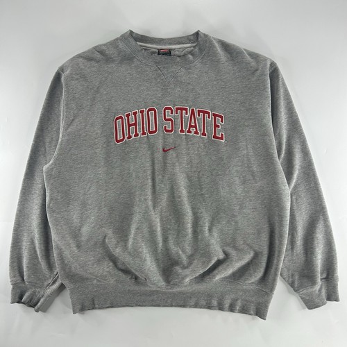 Vintage Nike Team Ohio State Buckeyes Crewneck Sweatshirt Gray XL Embroidered
