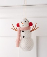 Macy's Holiday Lane Christmas Cheer Fabric Snowman Christmas Ornament