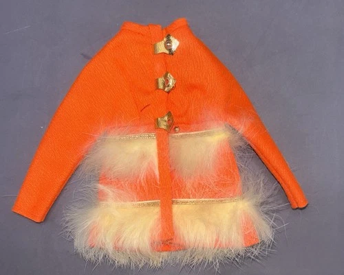 Vintage Mattel Barbie "Fur- Sighted" #1796 Orange Yellow Coat Jacket NICE COND!!