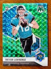 2021 Panini Mosaic #301 Trevor Lawrence Rookie Card GREEN PRIZM SP Jaguars. rookie card picture