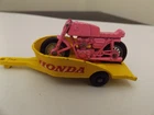 Vintage Matchbox Lesney Rare Pink Honda Motorcycle and Trailer #38
