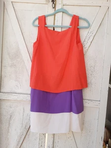 Robe Gucci violet rouge et crème colorblock taille 46.