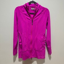 Athleta Womens Rishi Full Zip Hooded Jacket Fuchsia Pink Sz S