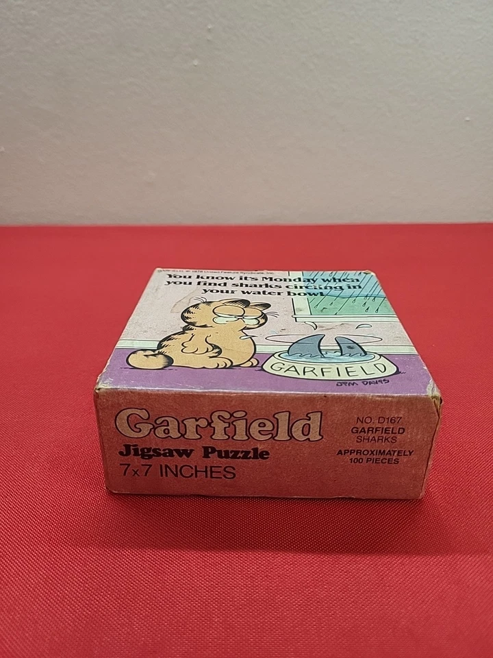 Rompecabezas vintage 1978 Garfield 7" x 7" 99/100 piezas D167 - Tiburones Foto 4 de 4