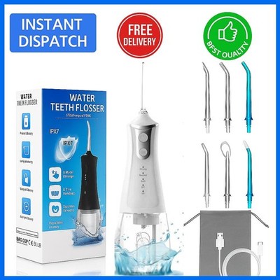 KABELLOSE ZAHNSEIDE DENTAL MUNDDUSCHE ZAHNREINIGER 6 STRAHLEN WASSERDICHT