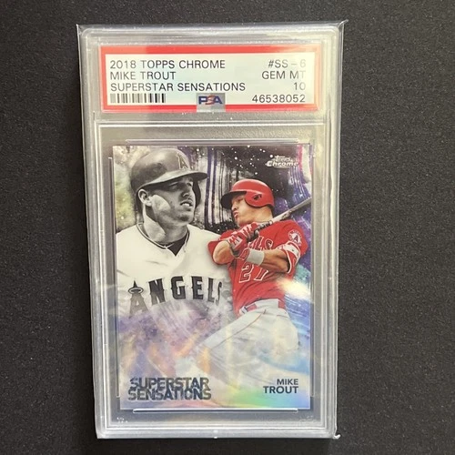 2018 Topps Chrome Mike Trout Superstar Sensations #SS-6 Angels PSA 10 Angels MVP
