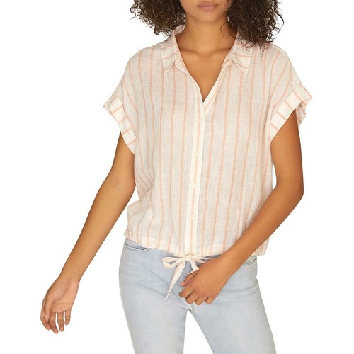 Sanctuary Womens Linen Blend Striped 
