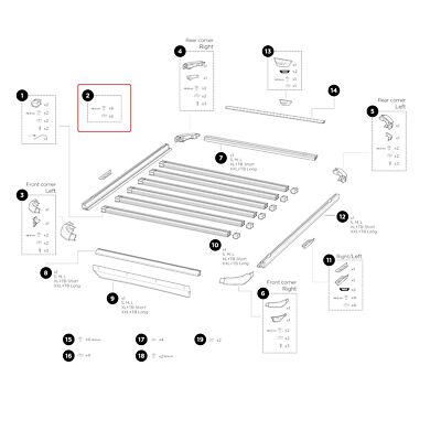 Thule Schrauben Muttern für Caprock Platform Gepäckkorb S M L XL XXL TBS TBL