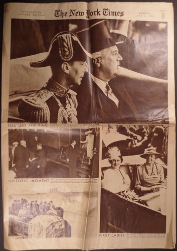 NY Times Zweiter Weltkrieg 6.11.1939 Sun Sect ~ König George VI und Präsident Roosevelt ~ Kriegsvorbereitung - Bild 3 von 12
