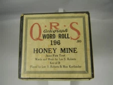  Honey Mine - Jazz Fox Trot , QRS Autograph Piano Word Roll 196 - PR2