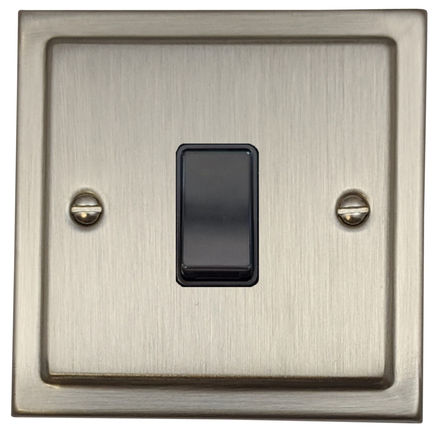 G&H TSN1B Trimline Plate Satin Nickel 1 Gang 1 or 2 Way Rocker Light Switch