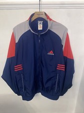 Adidas Vintage 80s 90s Shell Track Jacket Blue Men's L 42/44 Zip Colour Block