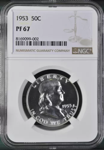 1953 Proof Franklin Silver Half Dollar 50C NGC PF67 LFB50-1