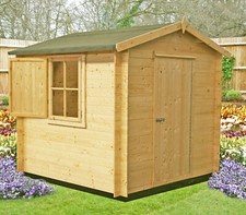 8x8 GARDEN LOG CABIN OFFICE SHED WORKSHOP WOOD SINGLE OPENING WINDOW SHUTTER 8FT