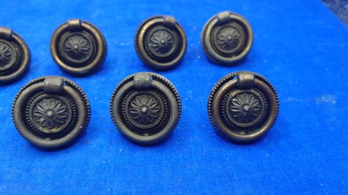 Set Drawer Handles x 8 antiqued regency style metal (320) - Picture 4 of 9