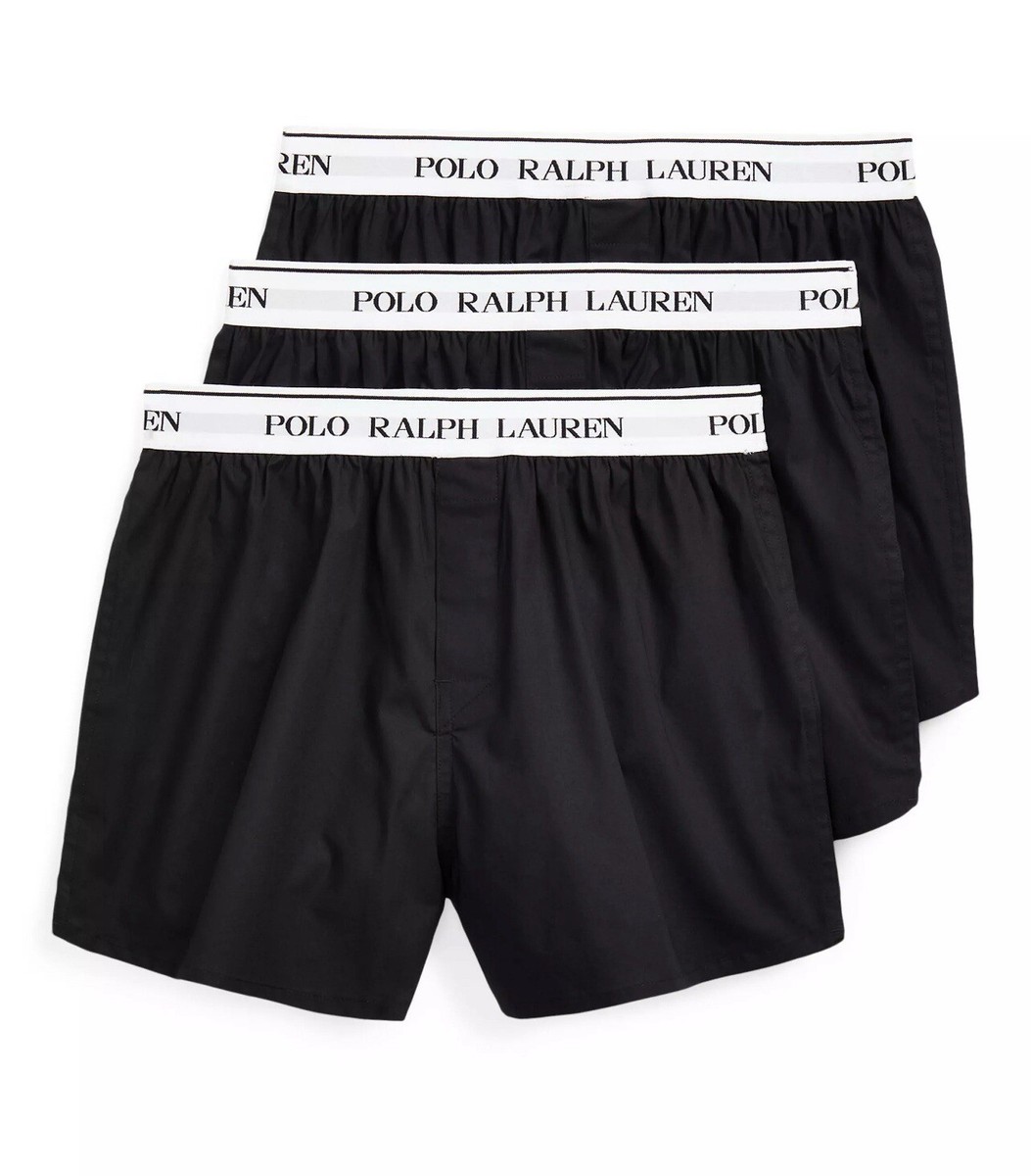 Polo Ralph Lauren Stretch Cotton Woven Boxers, Pack of 3, Black Size L RRP  70