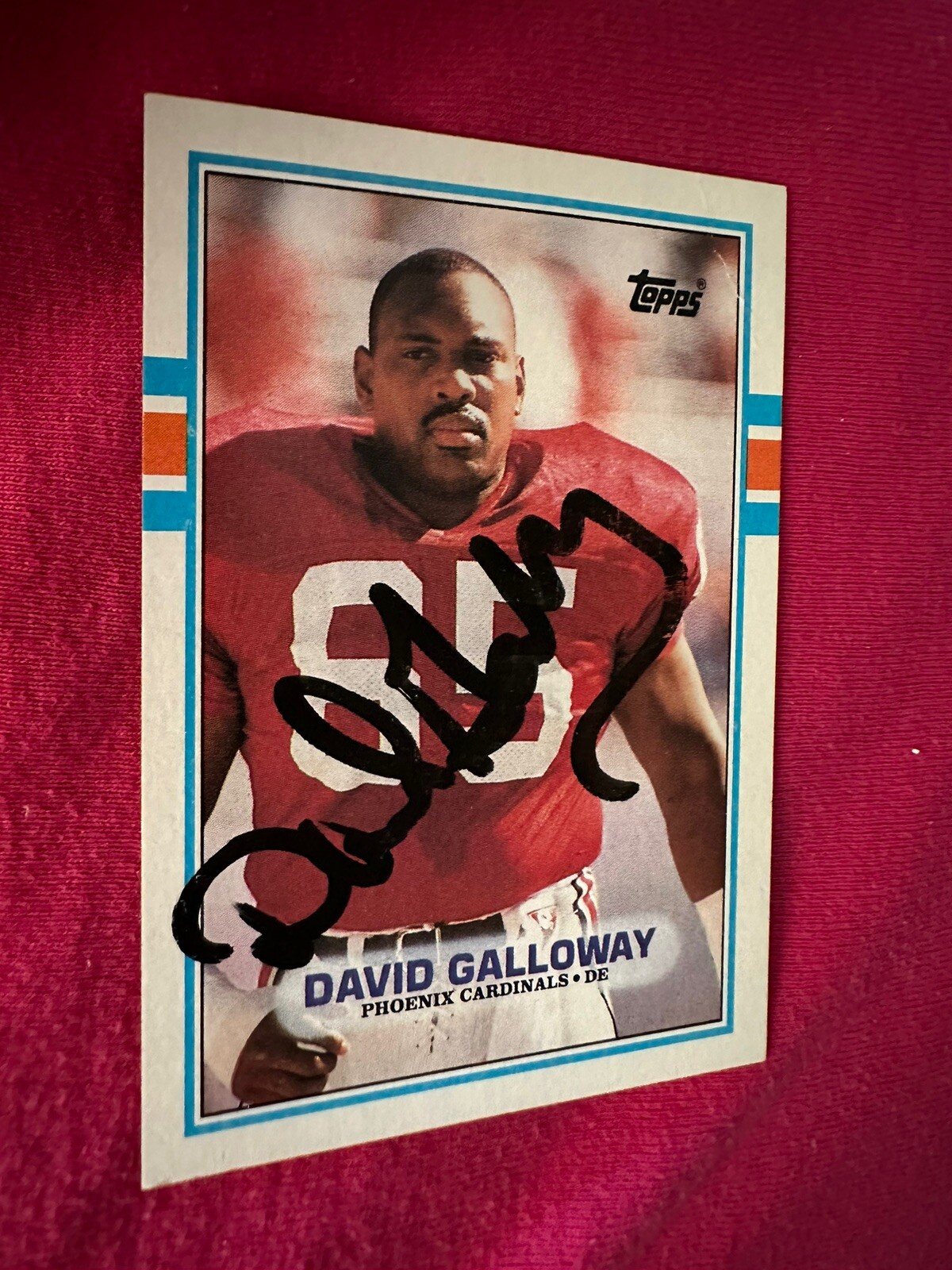DAVID GALLOWAY Autographed Signed 1989 Topps Football  281 Arizona Cardinals